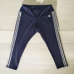 Adidas Workout Pants Womens Size 4x Aeroready Primegreen Navy Blue 3‎ Stripes